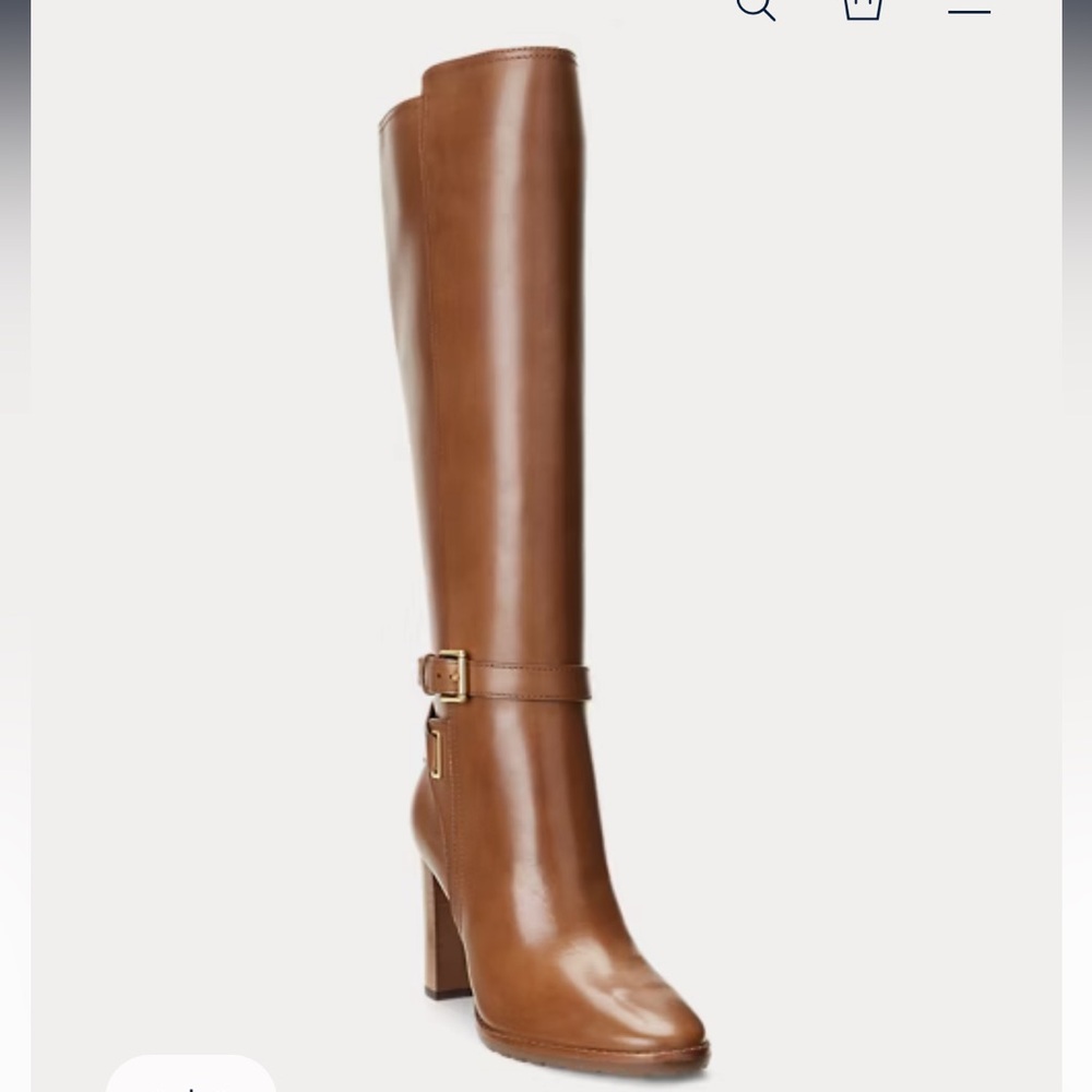 Lauren Ralph Lauren NWB Manchester Burnished LeatherTall Boot. Size 7 DS-35